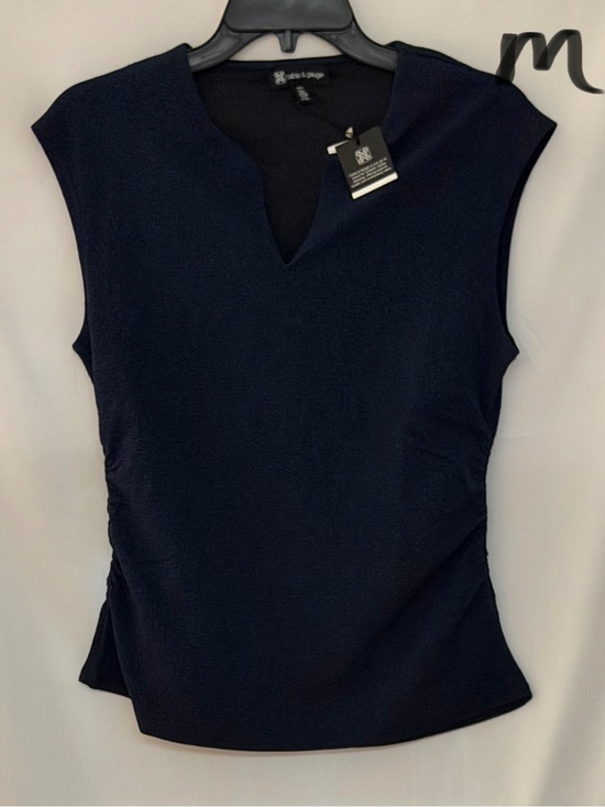 Cable & Gauge Tops - Cable & Gauge Navy Notch-Neck Sleeveless Tank
